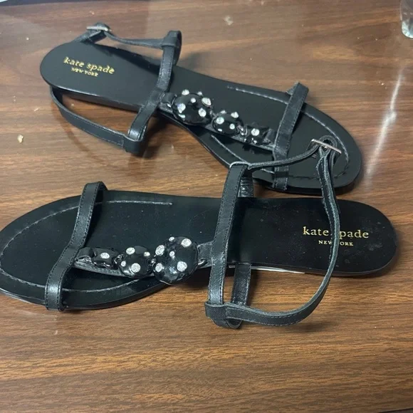 Kate Spade Black Sandals Size 7.5M NWT - Picture 2 of 5